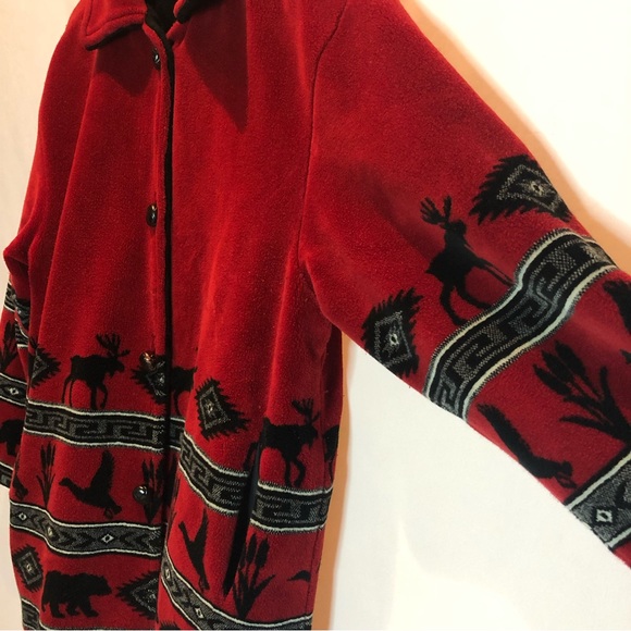 VINTAGE Robert Kitchen Western Reversible Fleece Jacket - Picture 3 of 6